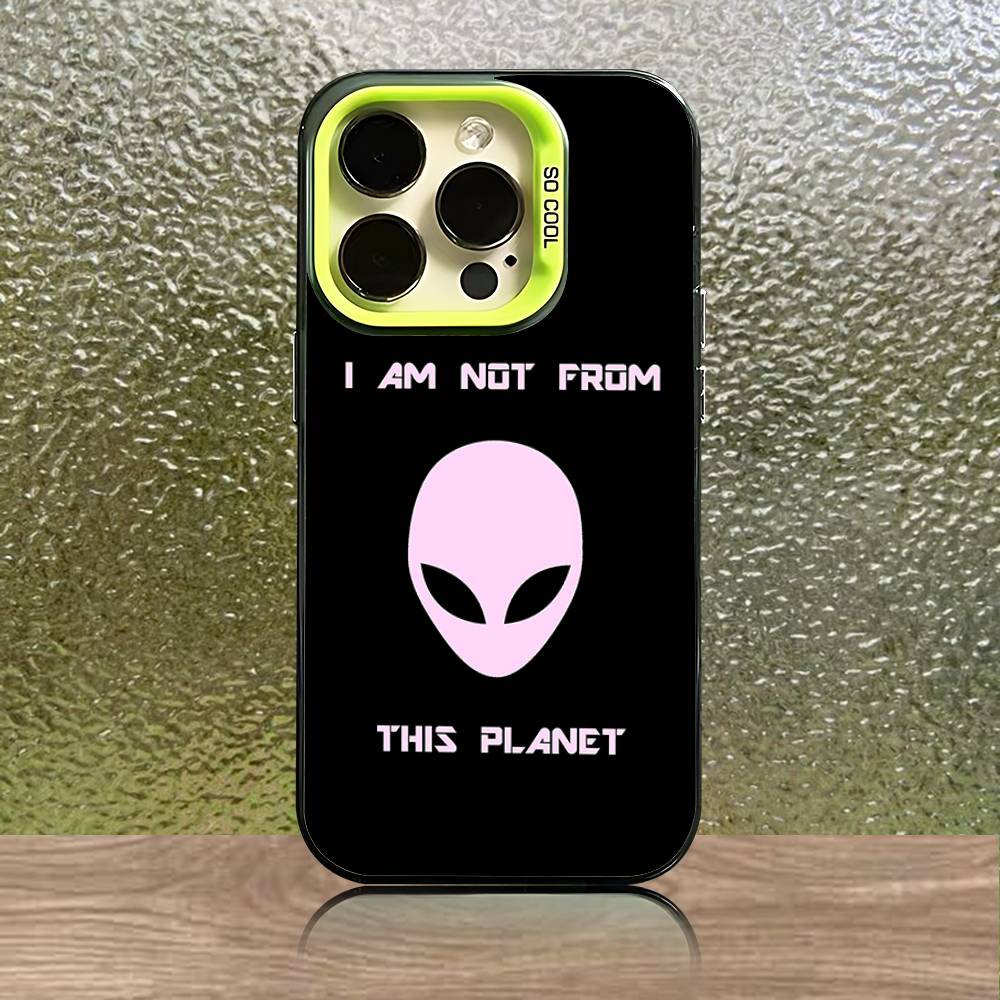 

Funny Cartoon Alien Space Phone Case For iPhone 16,15,14,13,12,11,Pro,XS,Max,Plus,Mini,SE Green Candy Matte Shockproof Cover iPhone13
