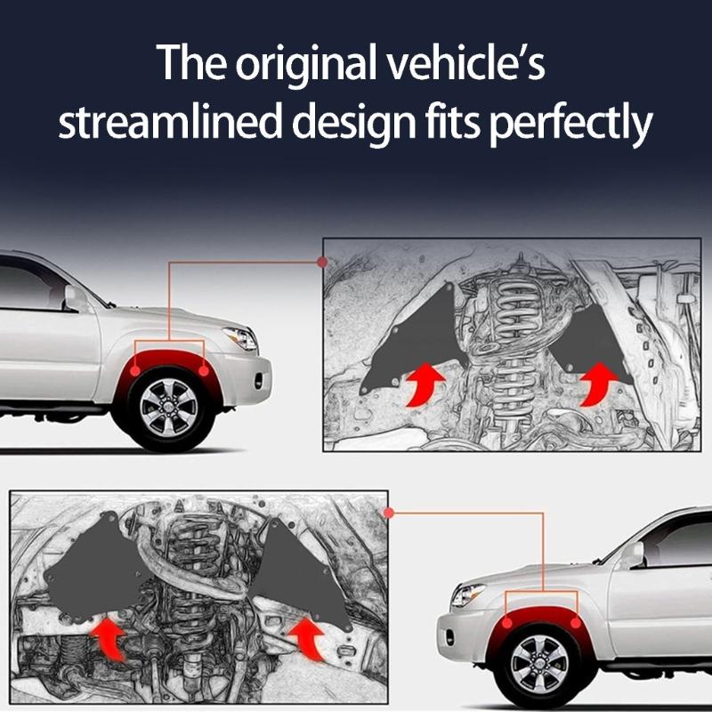 Upgrades Front Guard Liner Set Easy Installation Strong Front Wheel Mud Guards 53735-35150 Simple Installation for Car