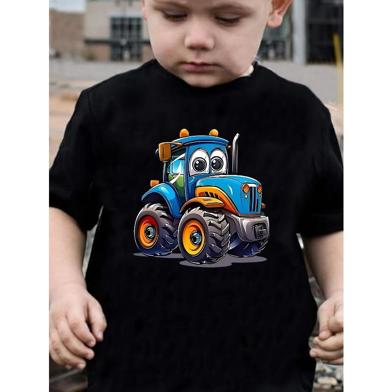 Boys' Cartoon Cute Car Print Creative Casual Trendy T-Shirt