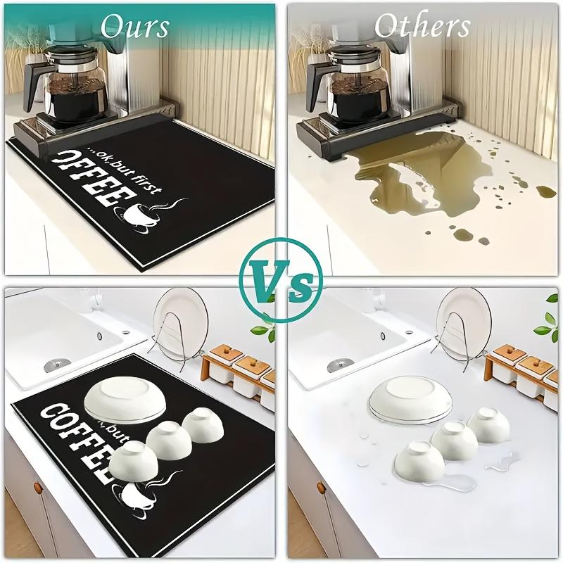 Coffee Machine Water Absorbent Mat, Kitchen Countertop Drainage Mat For Coffee Shop Restaurant Kitchen Carpet Tableware Durable Diatom Mud Table Mat
