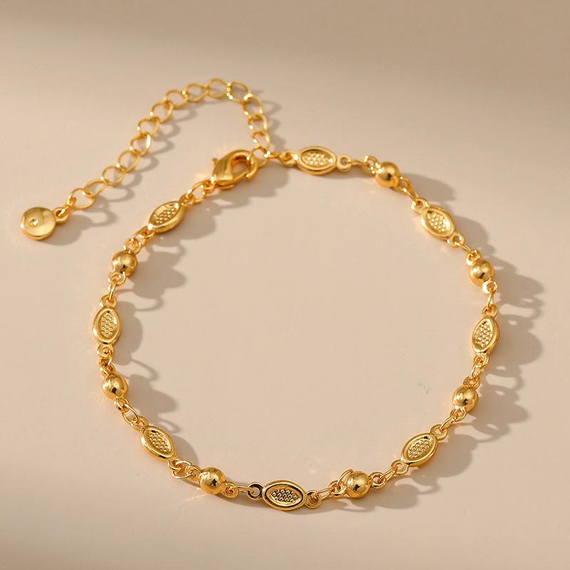 Women S Adjustable Copper Plated 18k Gold Bracelet Minimalist Style