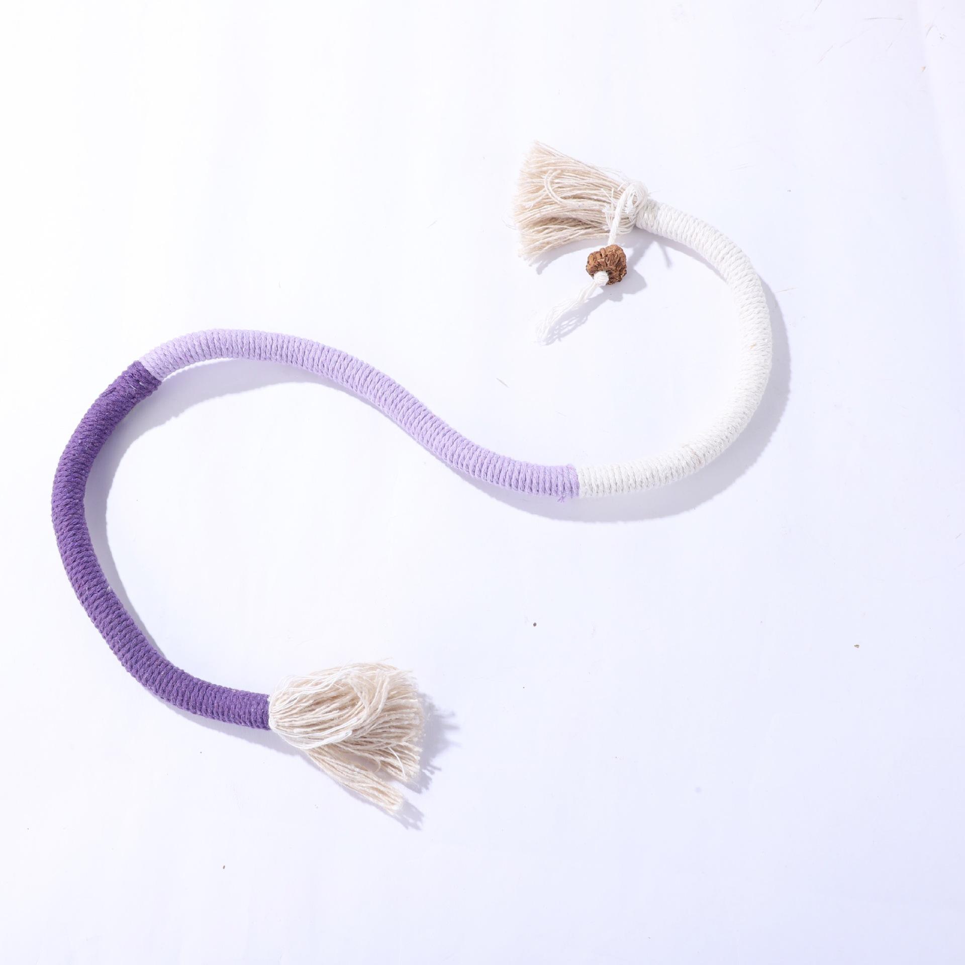 Cat Bite Rope Toy Grinding Teeth Durable Teasing Cat Scratcher Rope Toy Cotton Rope Bite-resistant Chewing Toy 70cm