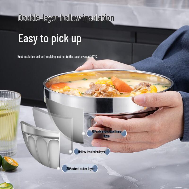 304 Stainless Steel Double-Wall Stackable Bowl