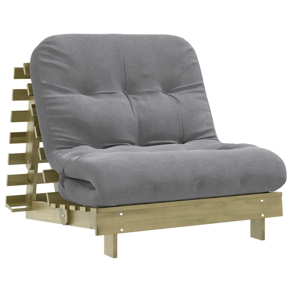 Vidaxl Sofa Rozkładana Typu Futon, Z Materacem, 90X206X11 Cm, Sosnowa