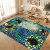 Cat Theme Crystal Velvet Floor Rug Personalized Custom Name Text Warm Carpet Home Decoration