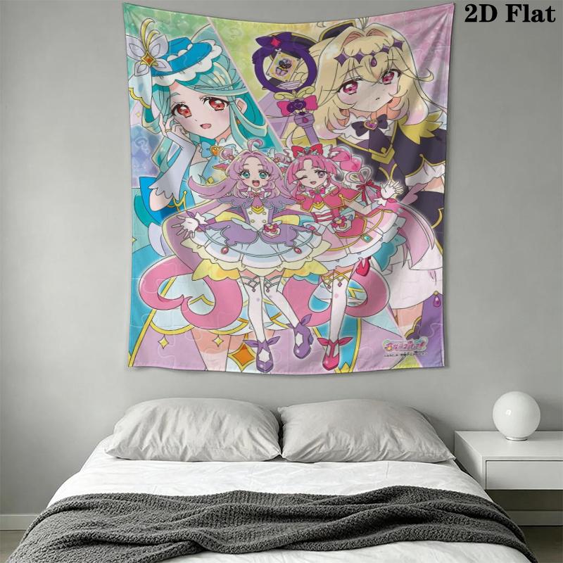 Pretty Cure Wall Tapestry Aesthetic Wall Hanging Printed Fabric Blanket Decorative Tapestries for Bedroom Living Room Home Decor