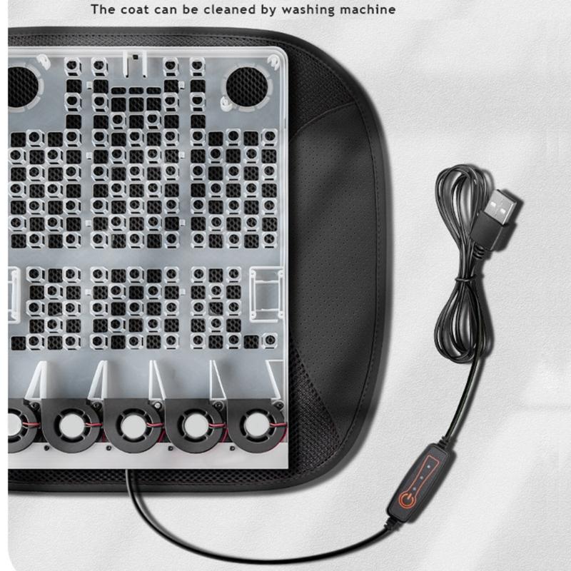 Car Ventilation Cushion Single Piece Summer Usb Cooling Air Flow Cooling Pad Heat Dissipation Truck Cushion Office Seat