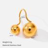 Stainless steel smooth surface small gold ball ring female simple size bead arc hollow ball direct supply