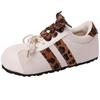 heightened leopard print lace-up women's German training shoes autumn and winter fashion retro niche board shoes design sense casual sports shoes