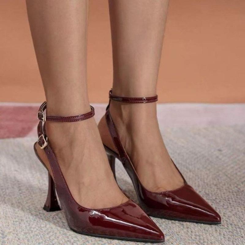 Summer Super High Heels Women Shoes Fashion Sandals 2025 New Pointed Toe Sexy Slippers Dress Luxury Buckle Mujer Zapatos Pumps