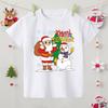 Merry Christmas Santa Snowman Printed Shirt Boys Girls Christmas Outfit Tee Kids Holidy T-shirt Xmas Child Short Sleeve Clothes
