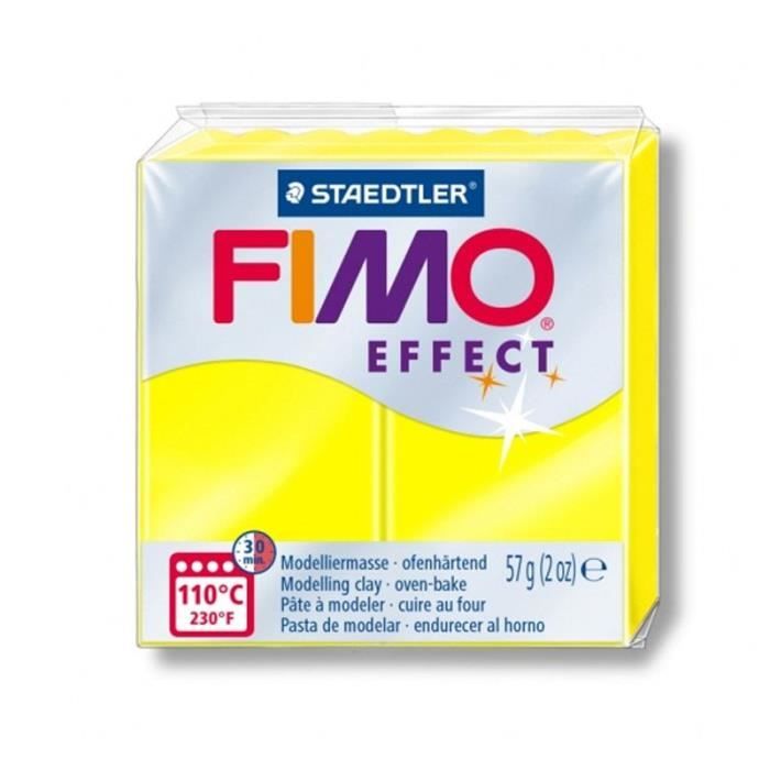 Pâte Fimo 57 g - Effet néon - Jaune