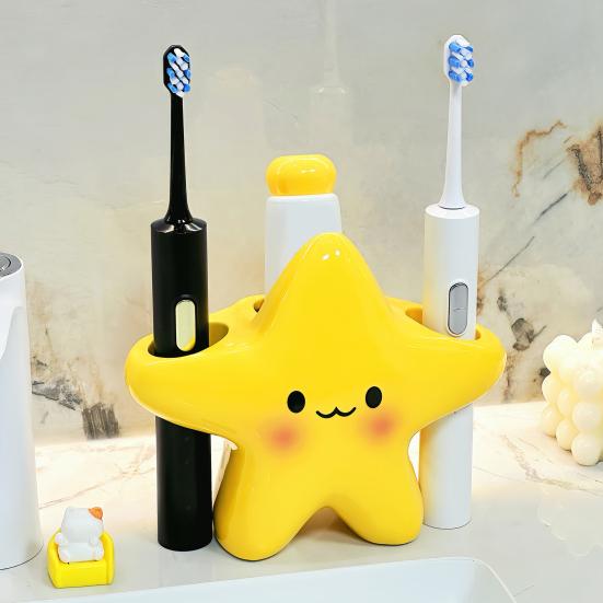 1/2Pcs Electric Toothbrush Holder with Anti-Slip Design Cartoon Star Shape Stable Placement Toothbrush Organizer Bathroom Accessory