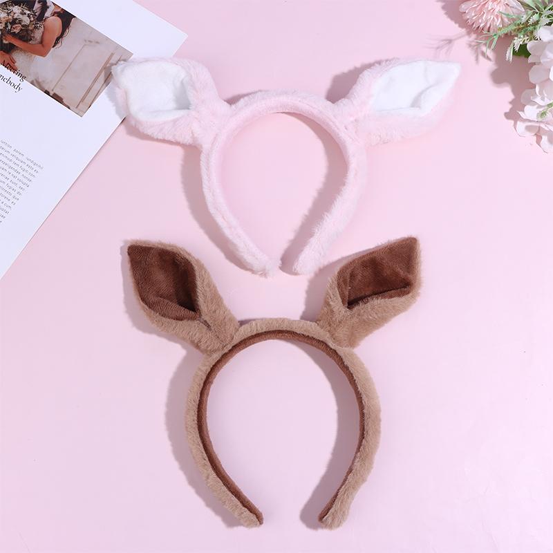 Kawaii Plush Horse Ear Headband Cute Simulation Animal Ears Hair Roop Cosplay Party Headwear Year Hair Accessories