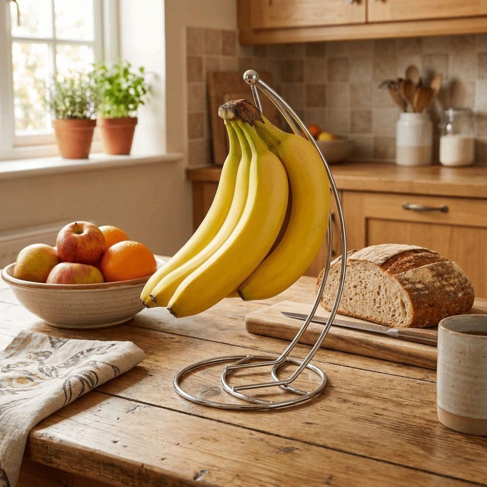 with Base Metal Banana Rack Stable Stand Fruit Display Hanger Creative Banana Holder  Living Room
