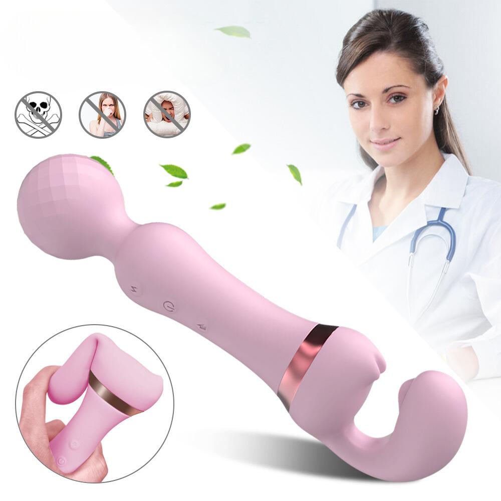 Damen doppelseitiger Vibrator Zauberstab Zauberstab Massagegerät Dildo