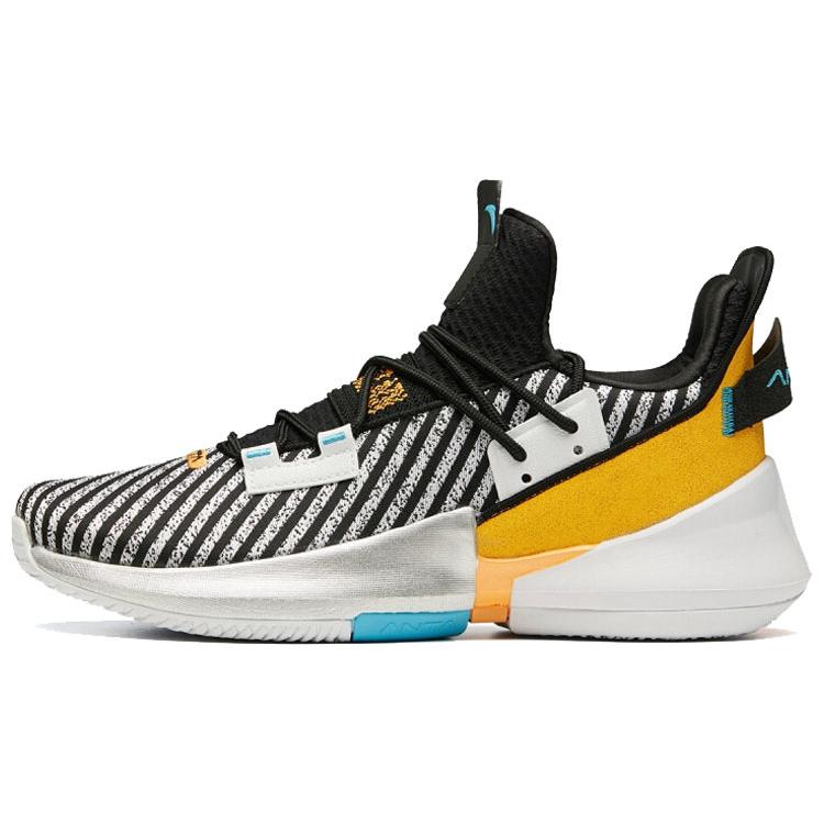 

Новые кроссовки для баскетбола Anta Airspace 2 с низким верхом, мужские, черно-бело-золотые, 112011606-9 44.5