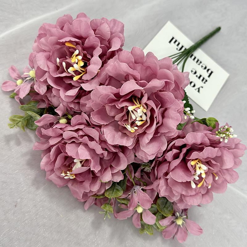 Silk Flower Wedding Handheld Bouquet With Petal Arrangement For Home Decor And Photography Props