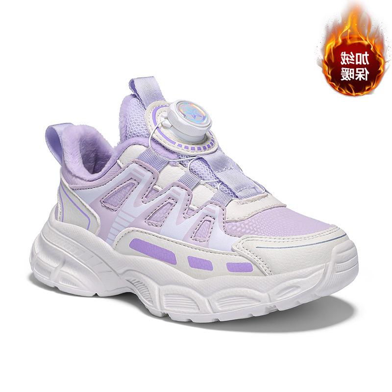 Mädchen Winter 2025 Leder Laufschuhe mit Samtfutter - Warmes und Verdicktes Design