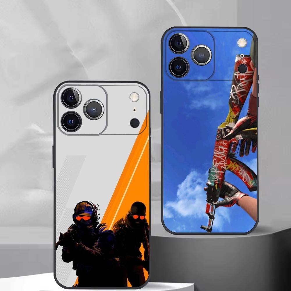 Game CS2 Counter-Strike2 Phone Case For iPhone 17,16,15,14,13,12,11 Plus,Pro Max,XS,Soft Silicone Black Cover