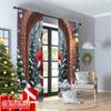 2pcs 2D flat printing Merry Christmas Drapes Santa Claus Winter Snow Forest Fabric Without Electricity Birthday Party Use for