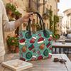 Christmas Pattern Tote Bag Large Capacity Casual Daily Handbag for Shopping Travel Holiday Use