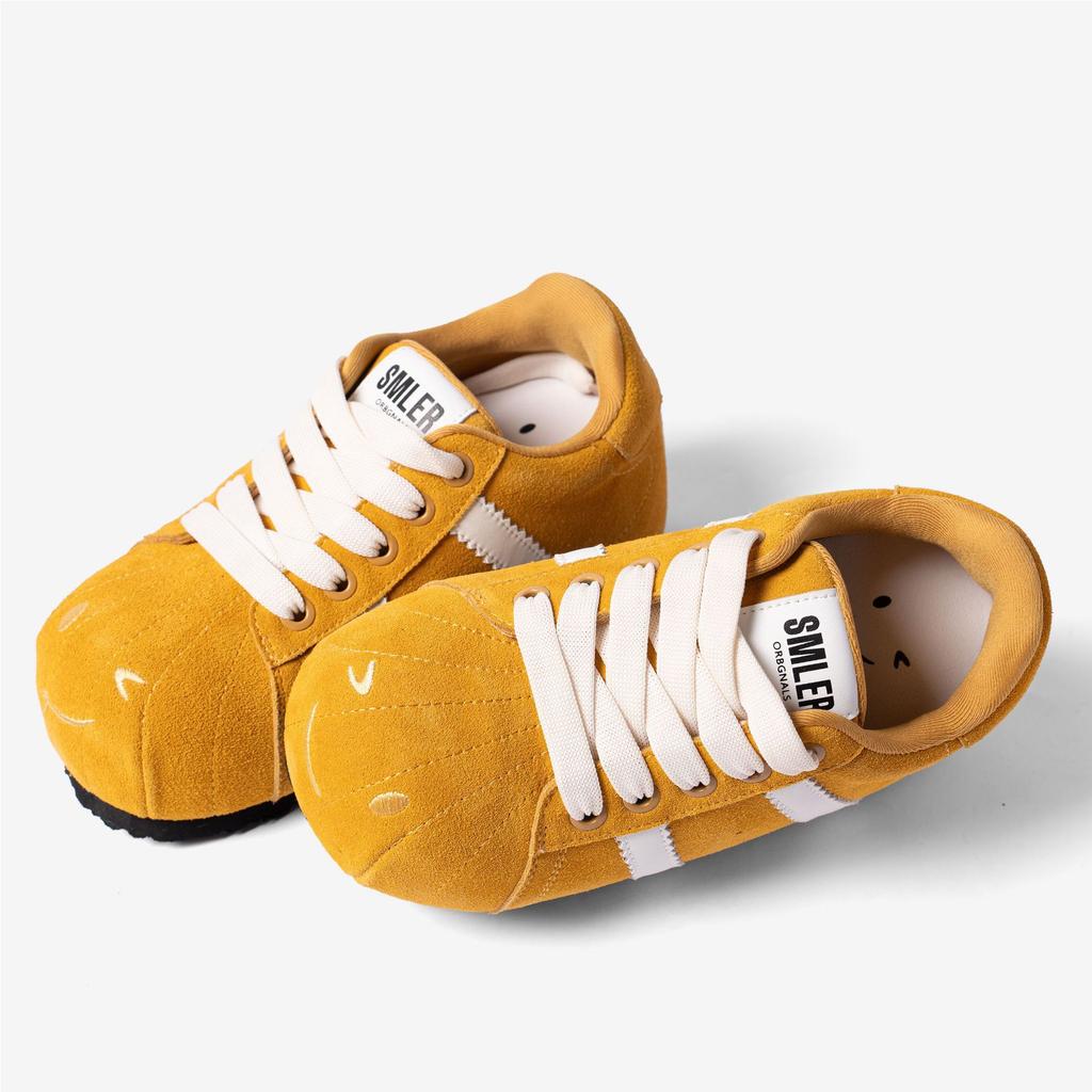 SMILEY Smiley Face Shell Head White Big Head Shoes Women's Thick Soles Increase Caterpillar Ugly Cute Commuting Casual Bread Shoes