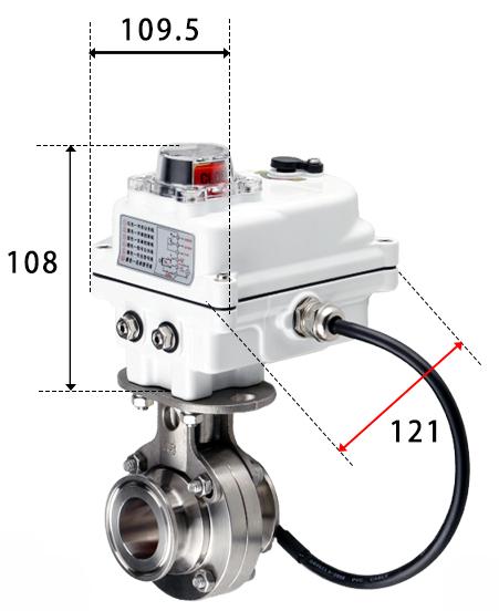 19-108mm Pipe 1.5" 2" -4" Tri Clamp 304 316L Stainless Steel Sanitary Butterfly Valve With Electric actuator For Home Brew