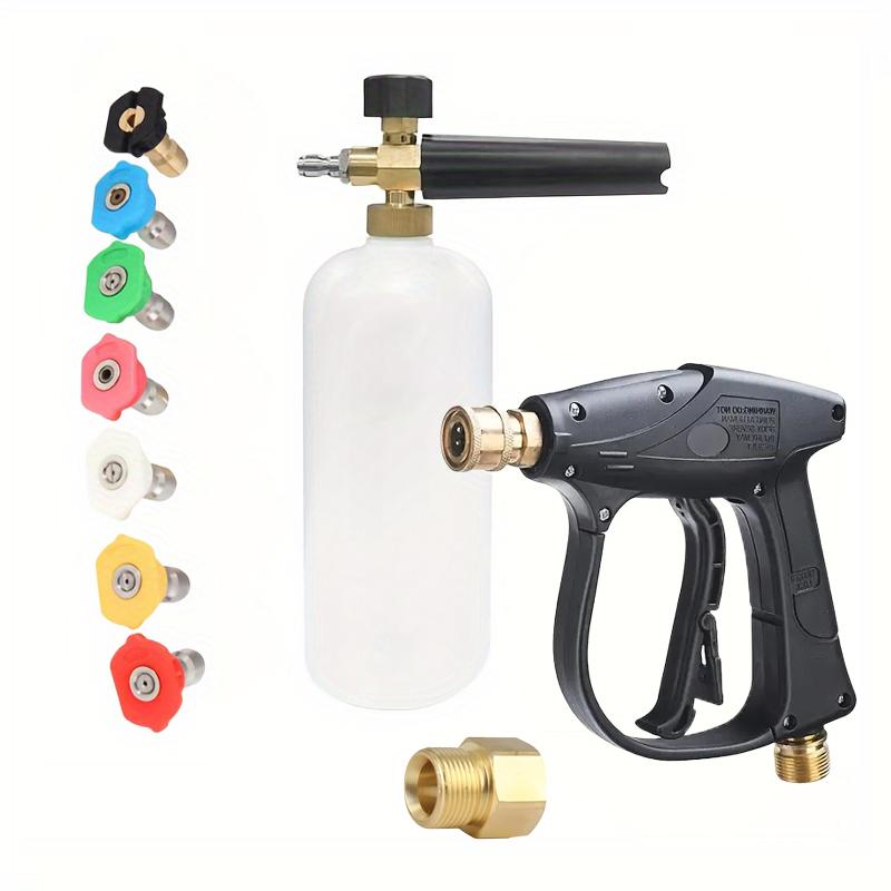 Compact High Pressure Foam Cannon Kit with M22-14/15 Adapter & 1/4" Quick Connect, Short Washer Gun for Home/Vehicle Cleaning