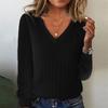 Women Fashion Pullover Sweater R-Neck Long Sleeve Shirts Blouse Knit Casual Cozy Clouds Top