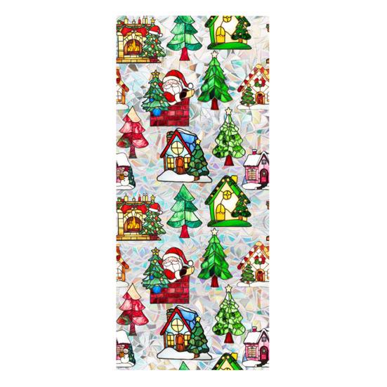 

Радужная оконная пленка с рождественским узором, пленка для защиты конфиденциальности, стеклянная наклейка, водонепроницаемая, статическая, липкая, наклейка на окно для домашнего офиса, класса F