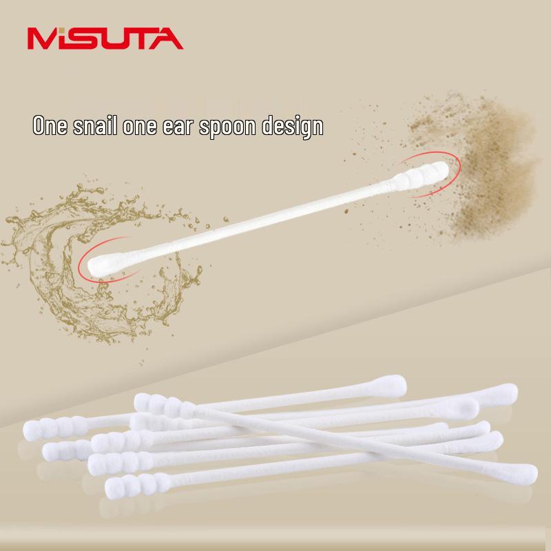 Wattestäbchen für Babys, Doppelkopf, dünner Schaft, 400 Stück zur Reinigung von Ohren und Nase von Neugeborenen