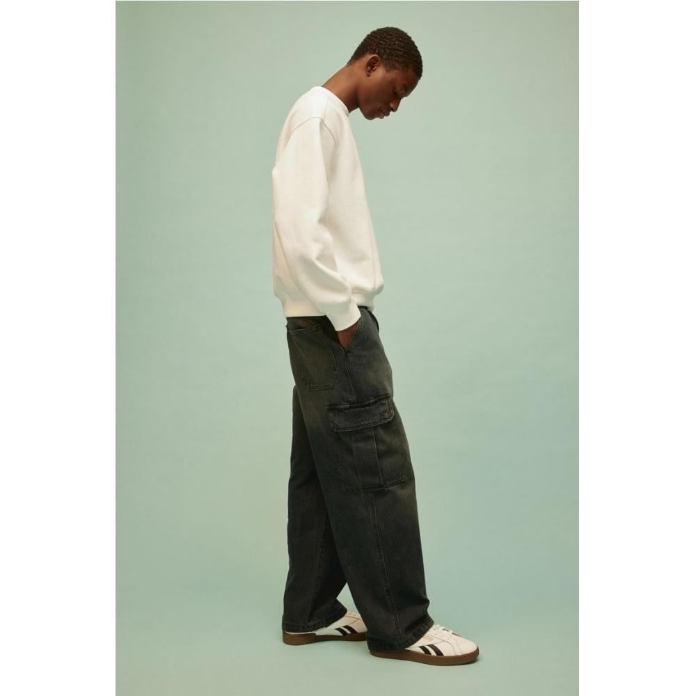 H M Loose Fit Print sweatsHirt wHite Los Angeles