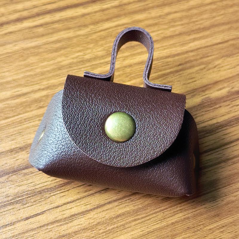 Retro Leder Münzbörse Halskette mit langer Pulloverkette - Dekorative Anhänger-Accessoire für Damen, Herbst & Winter