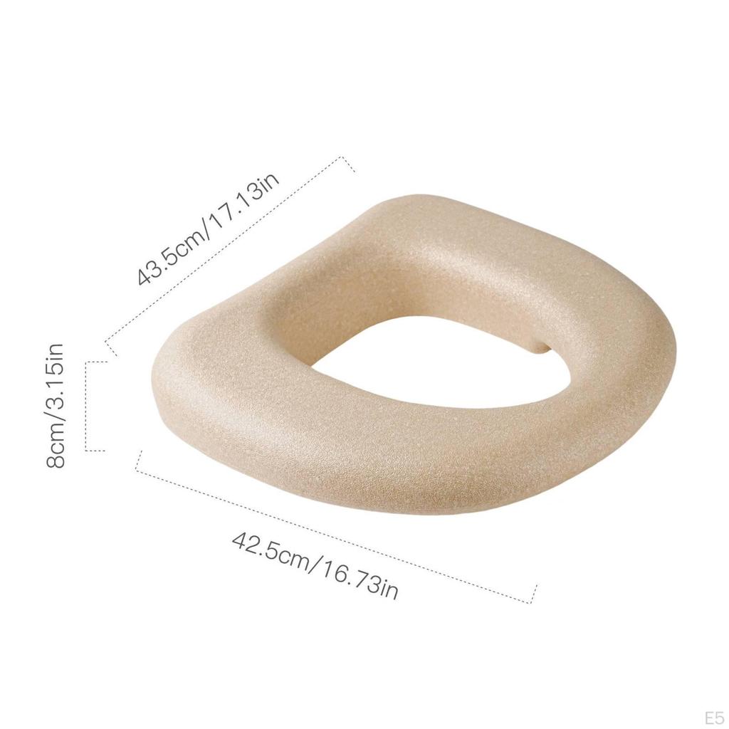 Raised Toilet Seat Cushion Soft Enhanced Comfort for Elderly Reusable Washable Padded
