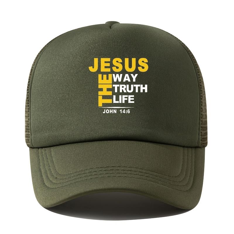 THE WAY TRUTH LIFE Baseball Cap Unisex Summer Outdoor Mesh Breathable Curved Brim Hat Trucker Baseball Cap Holiday Party Casu