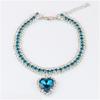 Practical-Dog Shiny Rhinestone Collar Cat Heart Diamond Jewelry Necklace Pet Bling Princess Collar Puppy Supplies Replacement Pa