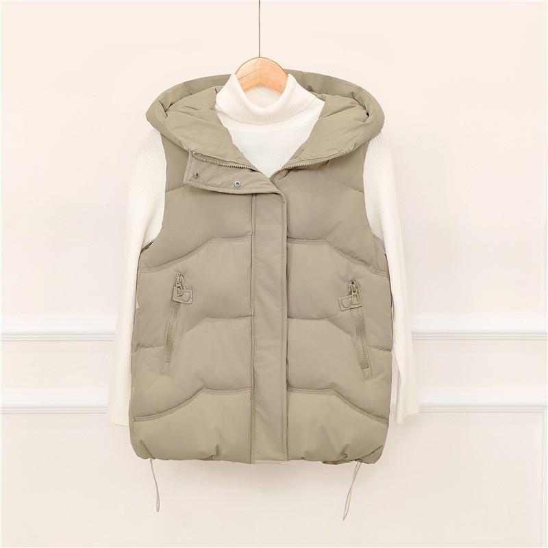 Vest autumn and winter short down cotton vest women's Korean version cotton vest vest thickened large size cotton vest