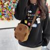 Cute Fluffy Doll Crossbody Small Round Bag Cartoon Water Guinea Pig Girl Student Versatile Storage Shoulder Bag