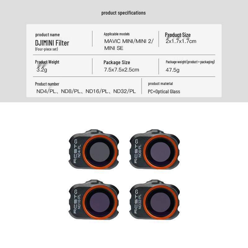 DJI Mavic Mini 1/2/SE/4K Polarizační a ND CPL Sada filtrů (6-dílný)