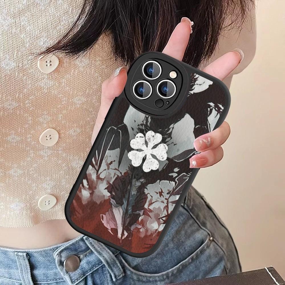 Black Clover Phone Case Hard Leather For IPhone 16 15 14 13 12 Mini 11 14 Pro Max Xs X Xr 7 8 Plus Fundas