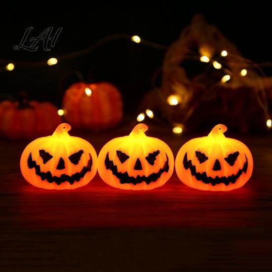 Durable Plastic Festive Supplies 3Pcs Halloween LED Pumpkin Light Spooky Ghost Hanging Holiday Ornaments Decor for Bar Glowing Haunted House
