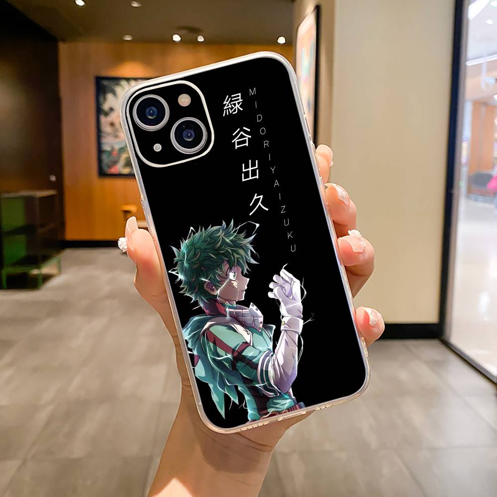 Shonen Anime-My -H-Hero -Academia Phone Case For iPhone17,16,15,14,13,12,Pro Max,16/15/14 Plus Soft Silicone Transparent Cover