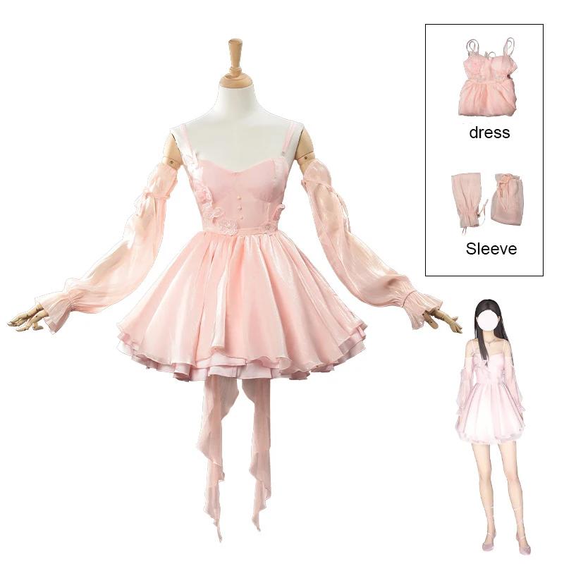 Hunter Girl Cosplay Game Love And Deepspace Adult Women Dress Uniform Costume Pink Sleeves Dress Accessories Set Suit Outfits