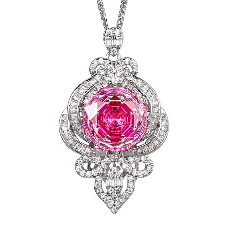 Jewelry Copper Bottom Gold-Plated Simulation Dragon Fruit Color Light Luxury Pendant Main Stone 16Mm