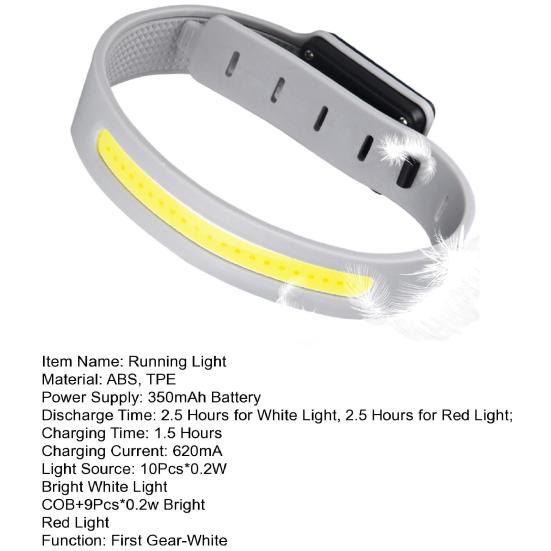 LED Armband Night Running Light Adjustable Buckle Rechargeable Reflective Armbands High Visibility Light-Up Band Outdoor Sports Cycling Accessories