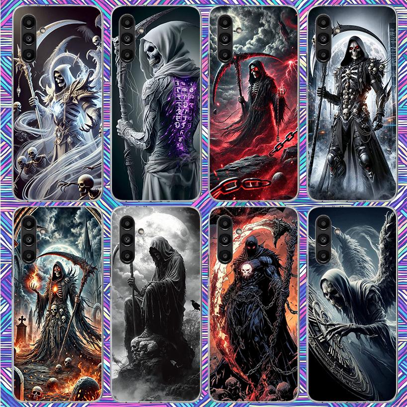 Death Grim Reaper Skull Scythe Phone Case For Samsung Galaxy A17 A16 A15 A14 A13 A57 A56 A55 A54 A53 A37 A36 A35 A34 A33 A26 A25