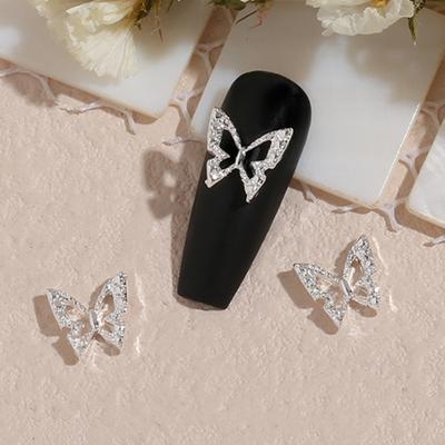Yousheng 20 Stück Nagelverzierungen Kreative Form Farbecht Legierung Einzigartige Schmetterling Nagelanhänger Glänzende Maniküre Dekoration Geburtstagsgeschenk