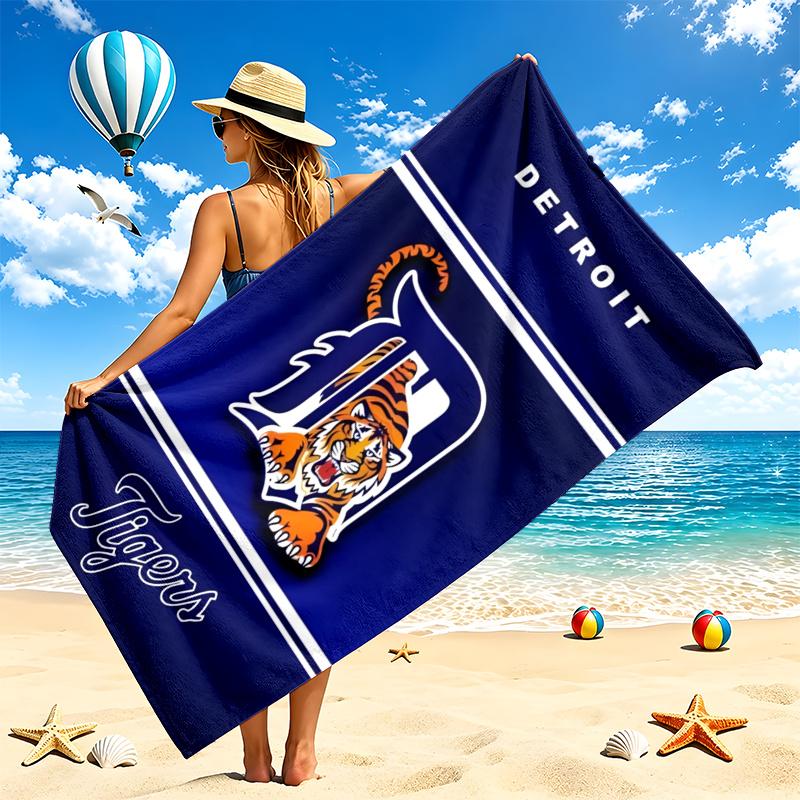 Detroit Tigers Beach Towel Quick Dry Soft MicrofiberSand Resistant Oversized Cabana Bath Sheet for Swimming Pool Travel Gift