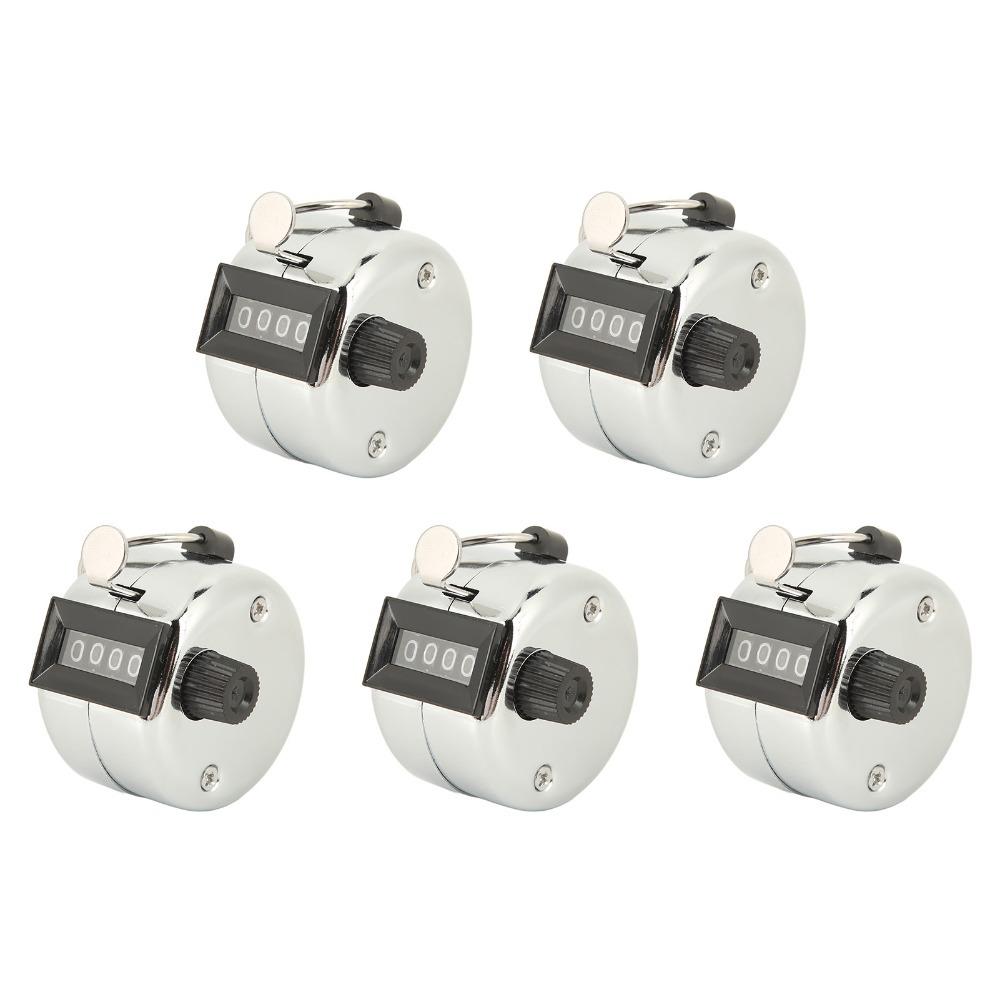 5pcs 4 Digit Display Clicker Counter Battery-Free Manual Counter Mechanical Clicker For Coaching